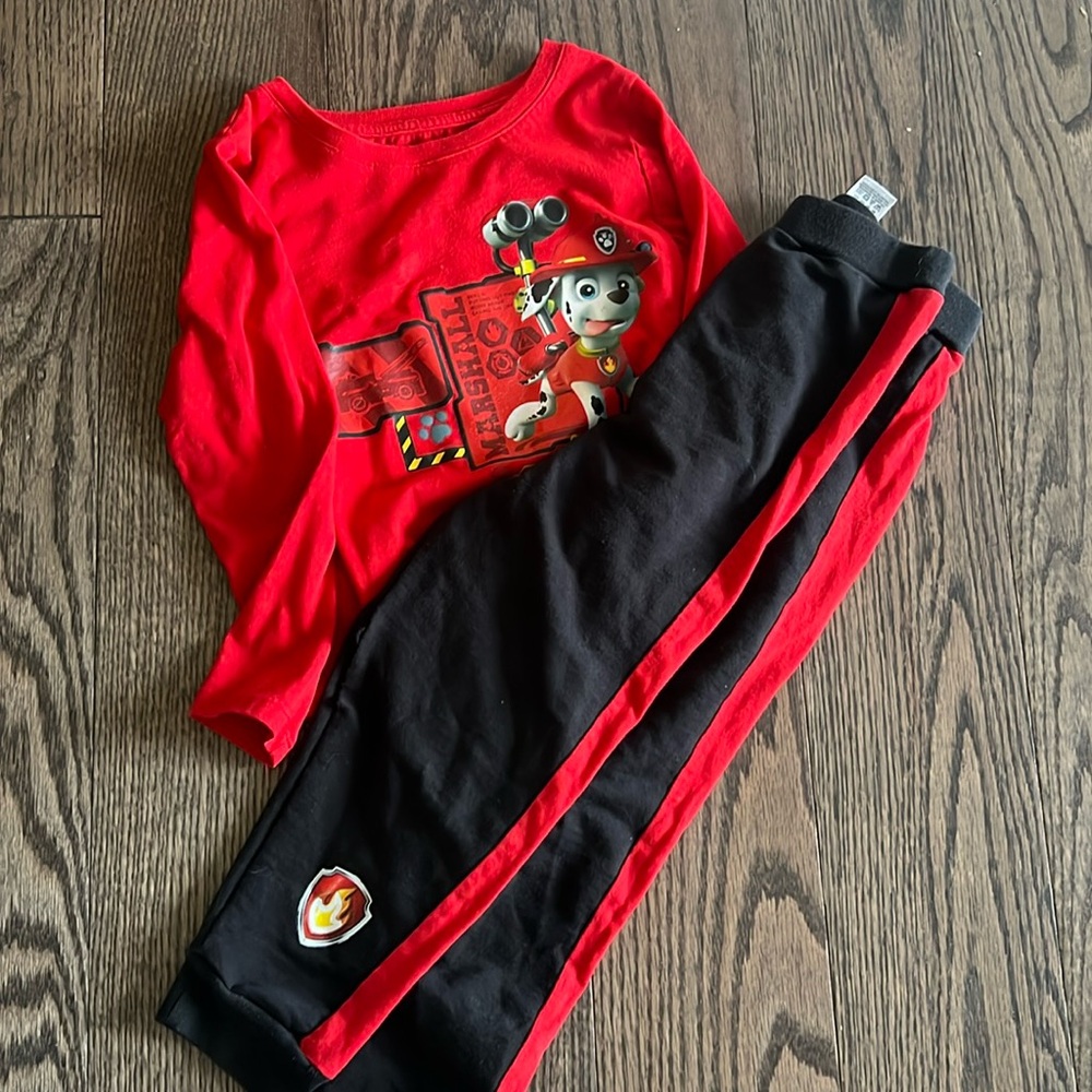 Paw Patrol 5T long sleeve pants and shirt set
